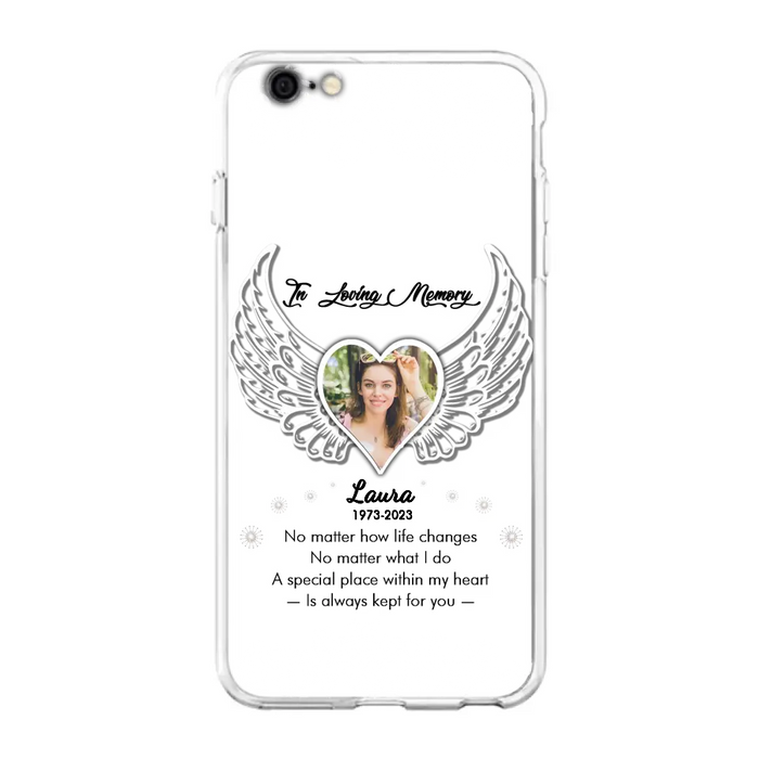 Custom Personalized In Loving Memory Phone Case - Upload Photo - Memorial Gift Idea - Case For iPhone/Samsung - A Special Place Within My Heart Is Always Kept For You