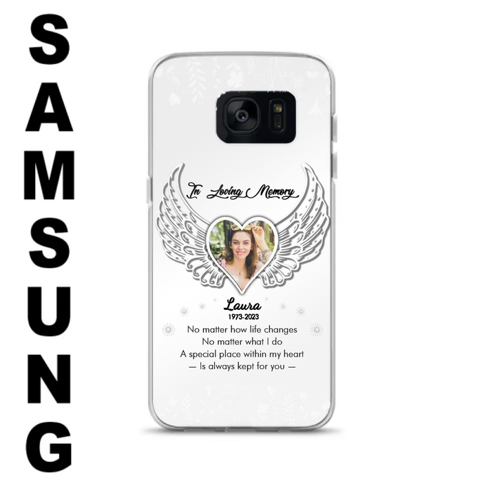 Custom Personalized In Loving Memory Phone Case - Upload Photo - Memorial Gift Idea - Case For iPhone/Samsung - A Special Place Within My Heart Is Always Kept For You