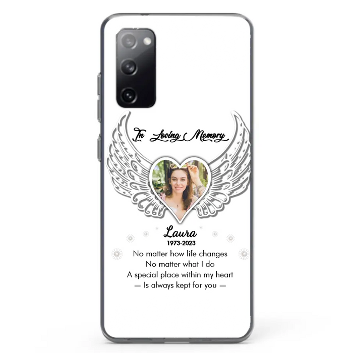 Custom Personalized In Loving Memory Phone Case - Upload Photo - Memorial Gift Idea - Case For iPhone/Samsung - A Special Place Within My Heart Is Always Kept For You