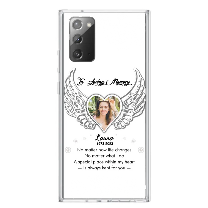 Custom Personalized In Loving Memory Phone Case - Upload Photo - Memorial Gift Idea - Case For iPhone/Samsung - A Special Place Within My Heart Is Always Kept For You