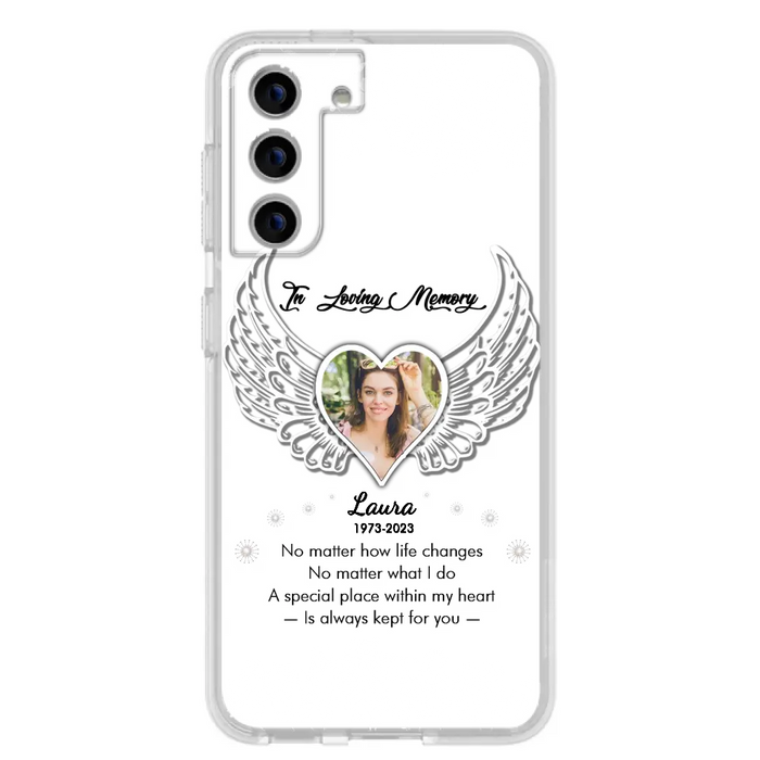 Custom Personalized In Loving Memory Phone Case - Upload Photo - Memorial Gift Idea - Case For iPhone/Samsung - A Special Place Within My Heart Is Always Kept For You