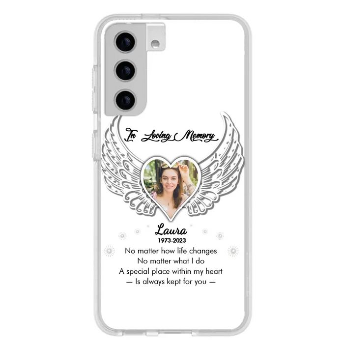 Custom Personalized In Loving Memory Phone Case - Upload Photo - Memorial Gift Idea - Case For iPhone/Samsung - A Special Place Within My Heart Is Always Kept For You