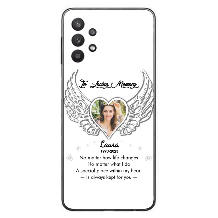 Custom Personalized In Loving Memory Phone Case - Upload Photo - Memorial Gift Idea - Case For iPhone/Samsung - A Special Place Within My Heart Is Always Kept For You