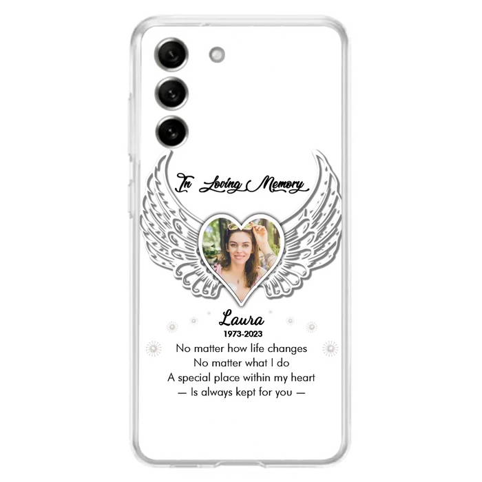 Custom Personalized In Loving Memory Phone Case - Upload Photo - Memorial Gift Idea - Case For iPhone/Samsung - A Special Place Within My Heart Is Always Kept For You