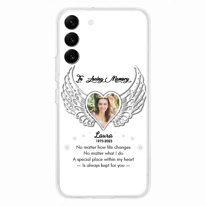 Custom Personalized In Loving Memory Phone Case - Upload Photo - Memorial Gift Idea - Case For iPhone/Samsung - A Special Place Within My Heart Is Always Kept For You