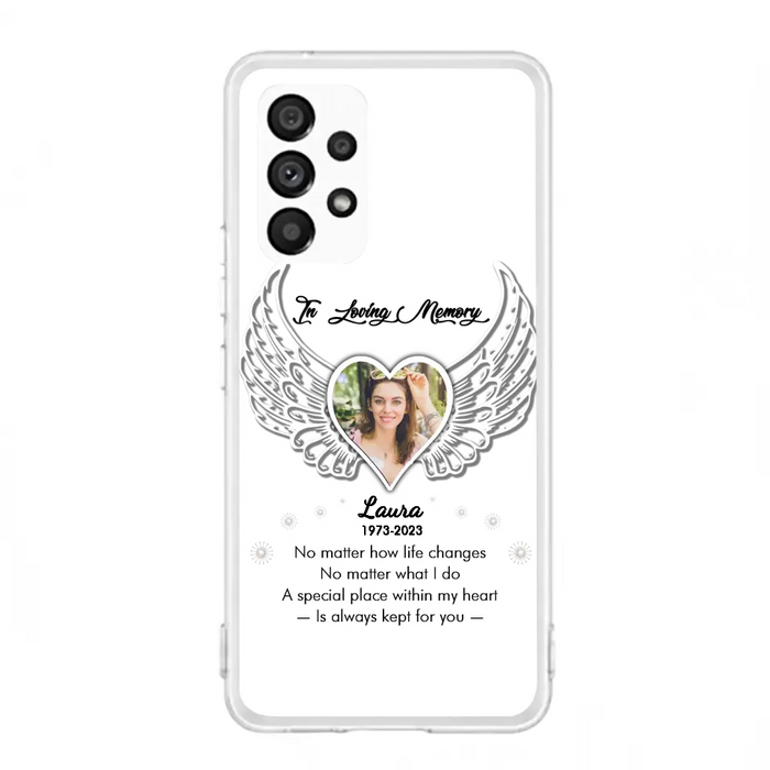 Custom Personalized In Loving Memory Phone Case - Upload Photo - Memorial Gift Idea - Case For iPhone/Samsung - A Special Place Within My Heart Is Always Kept For You