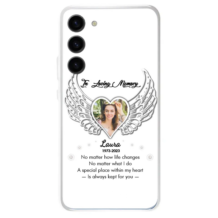 Custom Personalized In Loving Memory Phone Case - Upload Photo - Memorial Gift Idea - Case For iPhone/Samsung - A Special Place Within My Heart Is Always Kept For You