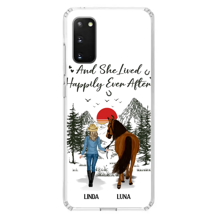 Custom Personalized Horse Girl Phone Case -  Gift Idea For Horse Mom/ Horse Lover - And She Lived Happily Ever After - Case For iPhone And Samsung