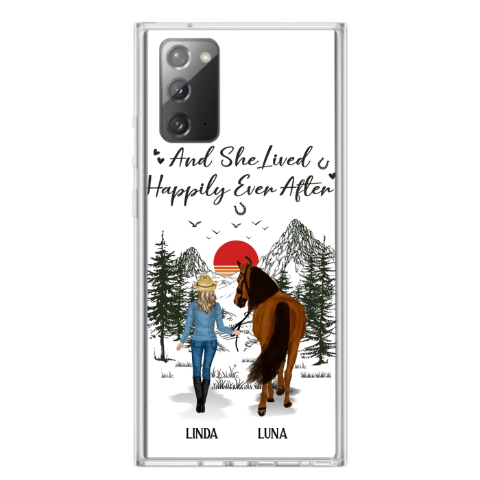 Custom Personalized Horse Girl Phone Case -  Gift Idea For Horse Mom/ Horse Lover - And She Lived Happily Ever After - Case For iPhone And Samsung