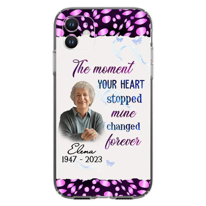 Custom Personalized Memorial Photo Phone Case - Memorial Gift For Family Member - Upload Photo - Case For iPhone/Samsung - The Moment Your Heart Stopped Mine Changed Forever