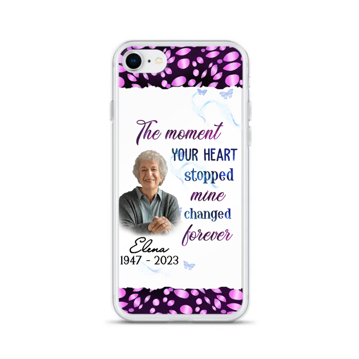 Custom Personalized Memorial Photo Phone Case - Memorial Gift For Family Member - Upload Photo - Case For iPhone/Samsung - The Moment Your Heart Stopped Mine Changed Forever