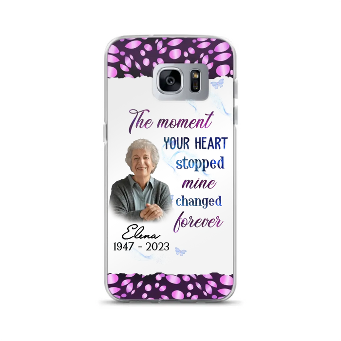 Custom Personalized Memorial Photo Phone Case - Memorial Gift For Family Member - Upload Photo - Case For iPhone/Samsung - The Moment Your Heart Stopped Mine Changed Forever