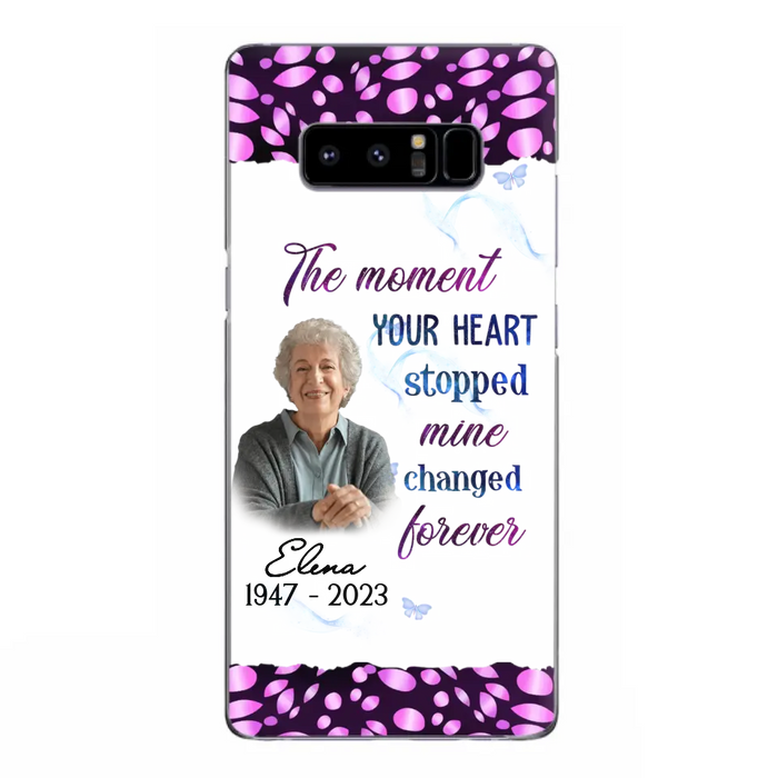 Custom Personalized Memorial Photo Phone Case - Memorial Gift For Family Member - Upload Photo - Case For iPhone/Samsung - The Moment Your Heart Stopped Mine Changed Forever