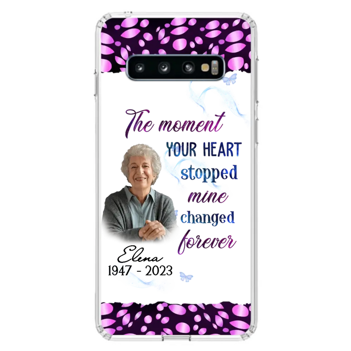 Custom Personalized Memorial Photo Phone Case - Memorial Gift For Family Member - Upload Photo - Case For iPhone/Samsung - The Moment Your Heart Stopped Mine Changed Forever