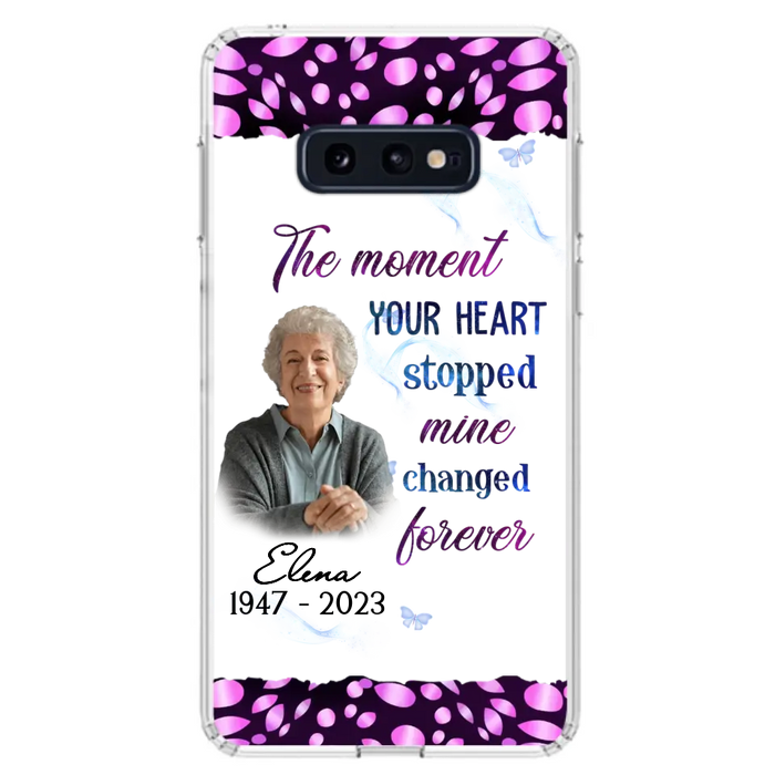 Custom Personalized Memorial Photo Phone Case - Memorial Gift For Family Member - Upload Photo - Case For iPhone/Samsung - The Moment Your Heart Stopped Mine Changed Forever