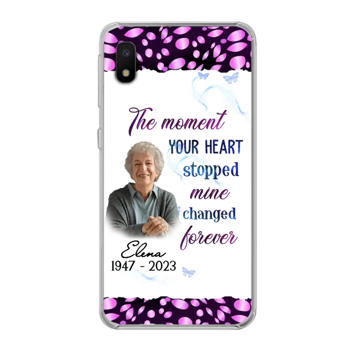 Custom Personalized Memorial Photo Phone Case - Memorial Gift For Family Member - Upload Photo - Case For iPhone/Samsung - The Moment Your Heart Stopped Mine Changed Forever