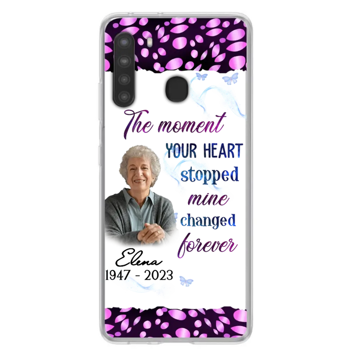 Custom Personalized Memorial Photo Phone Case - Memorial Gift For Family Member - Upload Photo - Case For iPhone/Samsung - The Moment Your Heart Stopped Mine Changed Forever