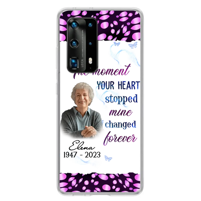 Custom Personalized Memorial Photo Phone Case - Memorial Gift For Family Member - Upload Photo - Case For Oppo/Xiaomi/Huawei - The Moment Your Heart Stopped Mine Changed Forever