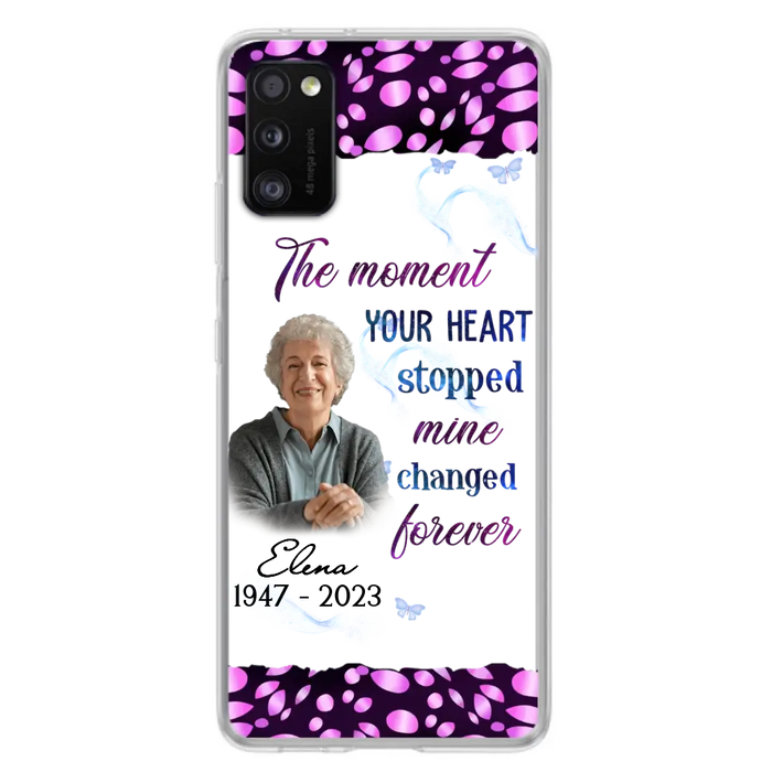 Custom Personalized Memorial Photo Phone Case - Memorial Gift For Family Member - Upload Photo - Case For iPhone/Samsung - The Moment Your Heart Stopped Mine Changed Forever