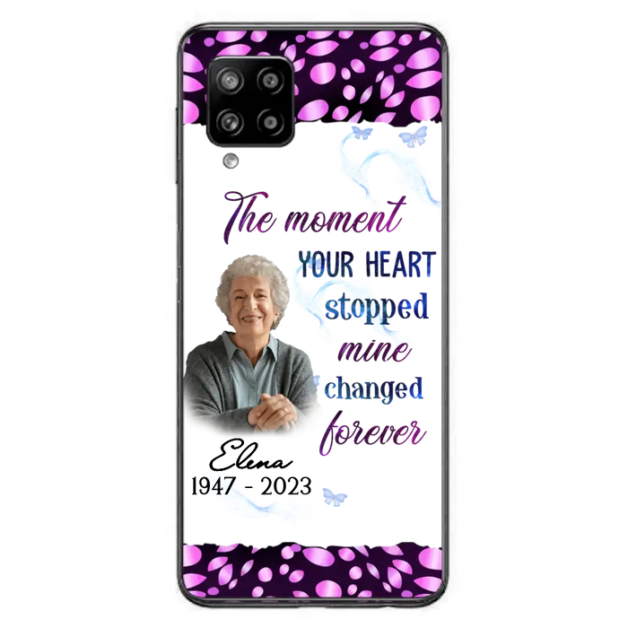 Custom Personalized Memorial Photo Phone Case - Memorial Gift For Family Member - Upload Photo - Case For iPhone/Samsung - The Moment Your Heart Stopped Mine Changed Forever