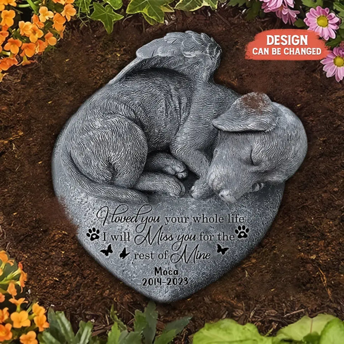 Custom Personalized Memorial Angel Dog Sleeping Acrylic Plaque - Memorial Gift Idea For Dog Lover - The Moment Your Heart Stopped Mine Changed Forever