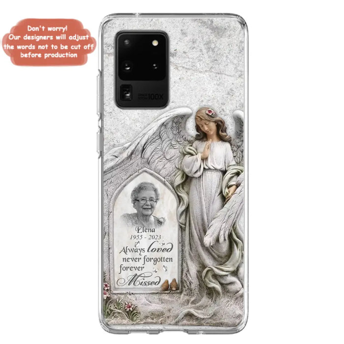 Custom Personalized Memorial Photo Phone Case - Memorial Gift Idea For Family Member - Always Loved Never Forgotten Forever Missed - Case For iPhone/Samsung