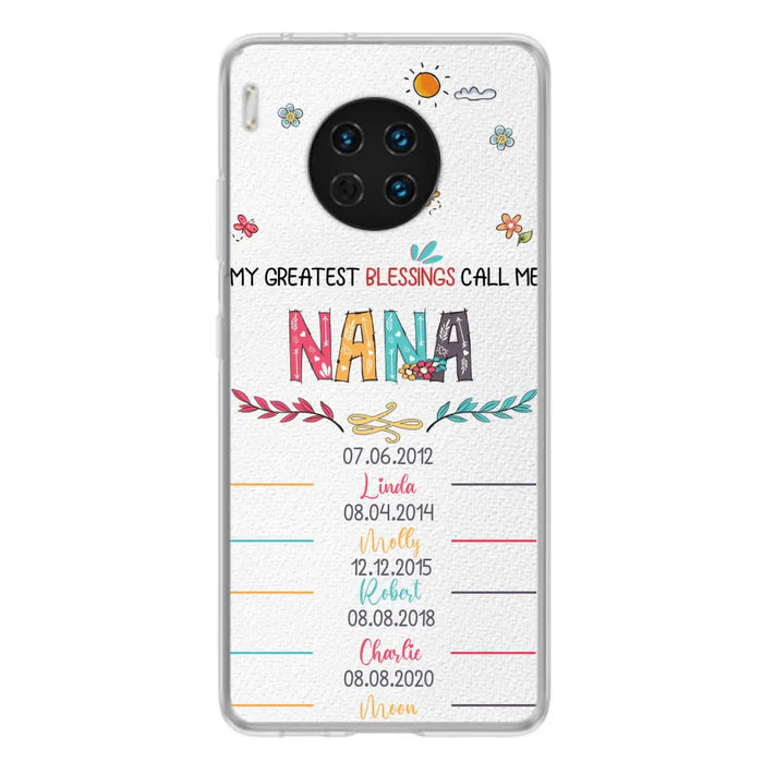 Personalized Grandma Phone Case - Gift Idea For Grandma - Upto 5 Grandkids - My Greatest Blessings Call Me Nana - Case For Oppo/Xiaomi/Huawei