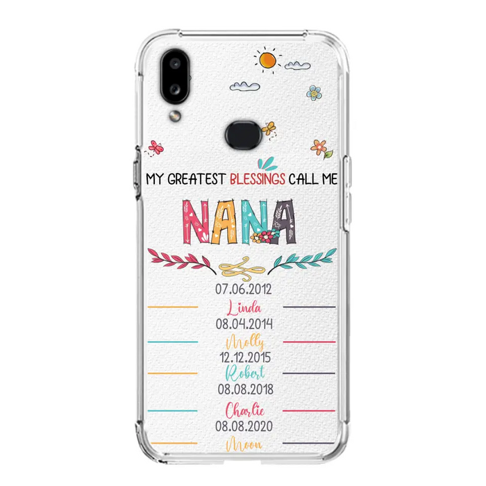 Personalized Grandma Phone Case - Gift Idea For Grandma - Upto 5 Grandkids - My Greatest Blessings Call Me Nana - Case For iPhone/Samsung