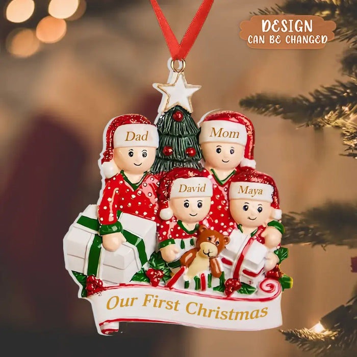 Custom Personalized Family Acrylic Ornament - Up To 6 People - Christmas Gift Idea for Family - Merry Christmas