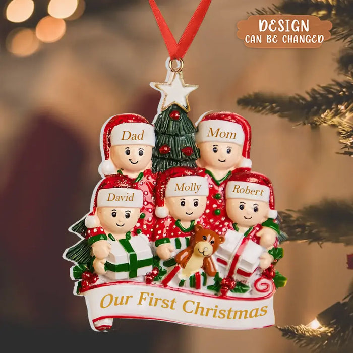 Custom Personalized Family Acrylic Ornament - Up To 6 People - Christmas Gift Idea for Family - Merry Christmas