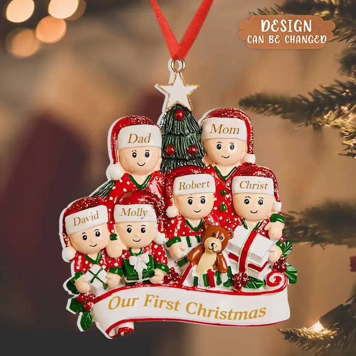 Custom Personalized Family Acrylic Ornament - Up To 6 People - Christmas Gift Idea for Family - Merry Christmas