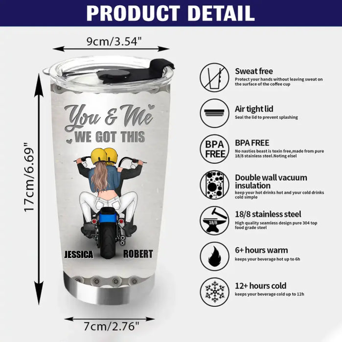 Custom Personalized Couple Riding Tumbler - Gift Idea For Couple - You Are The Spark To My Plug