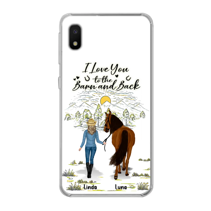 Custom Personalized Horse Girl Phone Case - Upto 6 Horses - Gift Idea for Horse Lovers - I Love You To The Barn & Back - Case for iPhone/Samsung