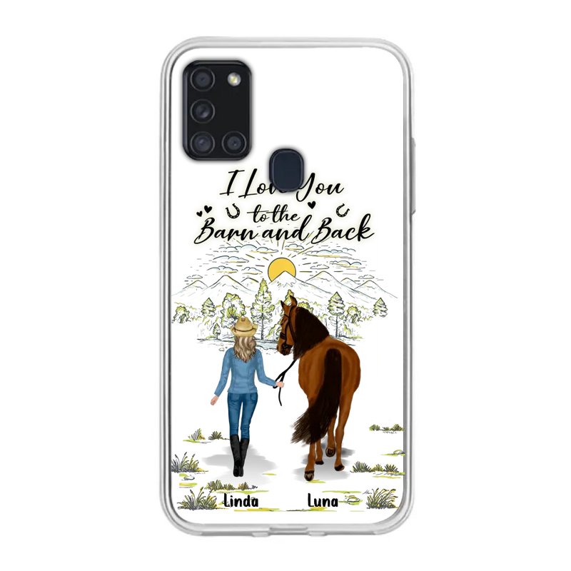 Personalized Horse Girl Phone Case - Up to 6 Horses - Gift Idea for Horse Lovers - I Love You To The Barn & Back - Case for iPhone/Samsung