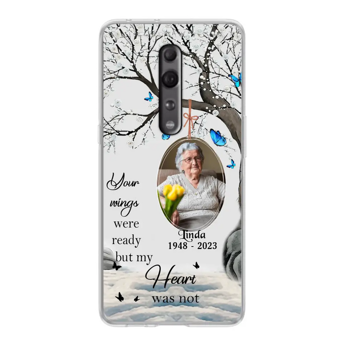 Custom Personalized Memorial Photo Phone Case - Upload Photo - Memorial Gift Idea For Family Member - Your Wings Were Ready But My Heart Was Not - Case For Xiaomi/ Oppo/ Huawei