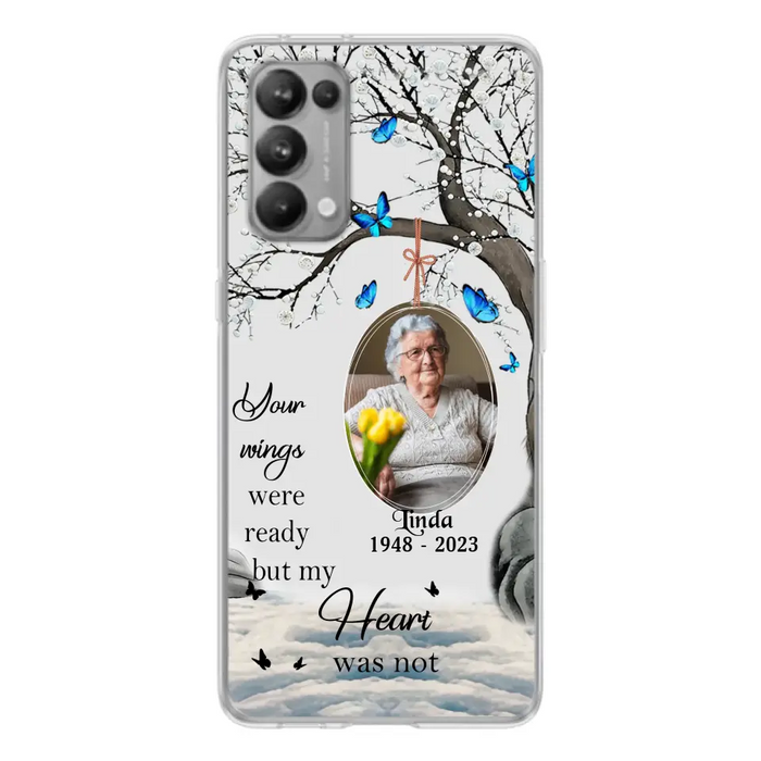 Custom Personalized Memorial Photo Phone Case - Upload Photo - Memorial Gift Idea For Family Member - Your Wings Were Ready But My Heart Was Not - Case For Xiaomi/ Oppo/ Huawei