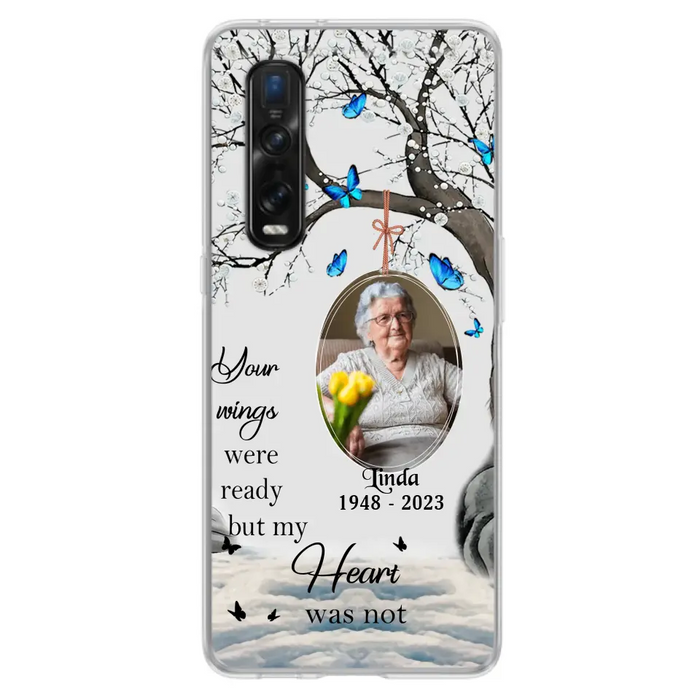 Custom Personalized Memorial Photo Phone Case - Upload Photo - Memorial Gift Idea For Family Member - Your Wings Were Ready But My Heart Was Not - Case For Xiaomi/ Oppo/ Huawei