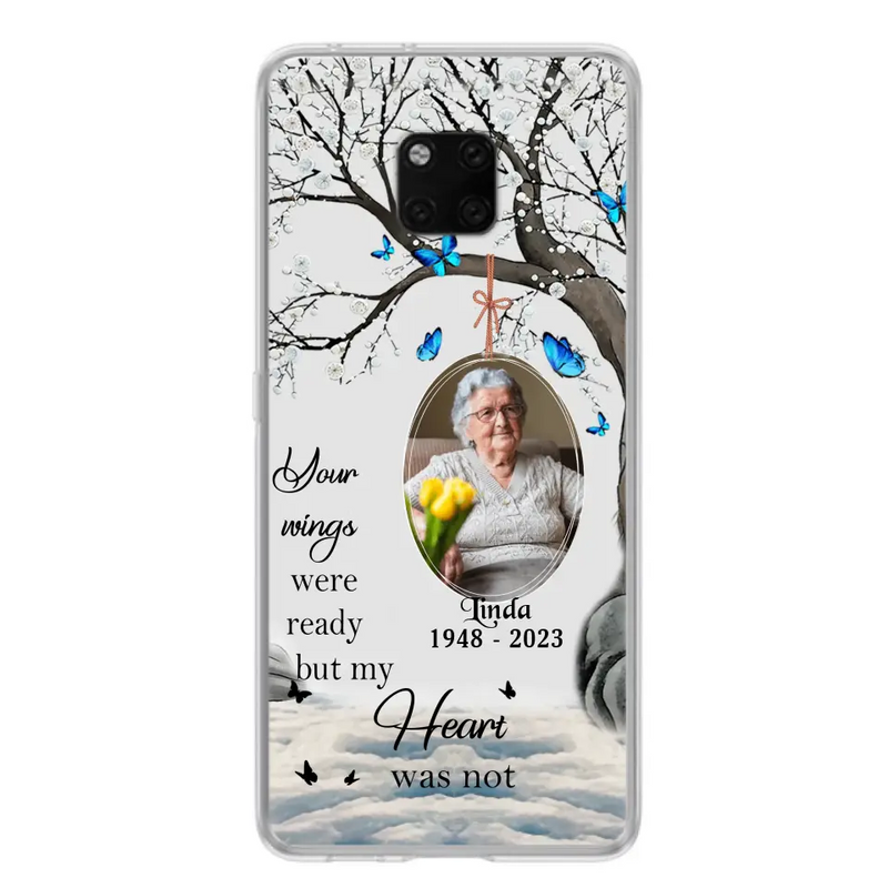 Custom Personalized Memorial Photo Phone Case - Upload Photo - Memorial Gift Idea For Family Member - Your Wings Were Ready But My Heart Was Not - Case For Xiaomi/ Oppo/ Huawei