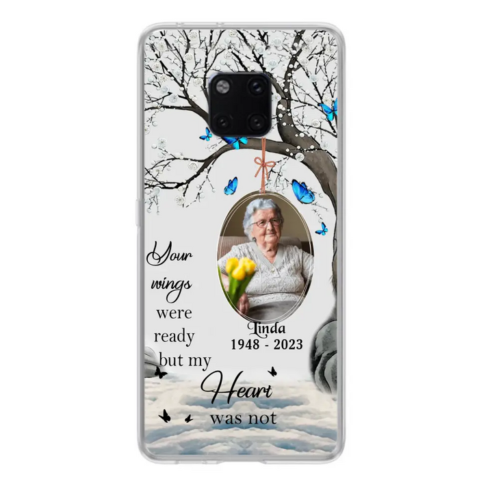 Custom Personalized Memorial Photo Phone Case - Upload Photo - Memorial Gift Idea For Family Member - Your Wings Were Ready But My Heart Was Not - Case For Xiaomi/ Oppo/ Huawei