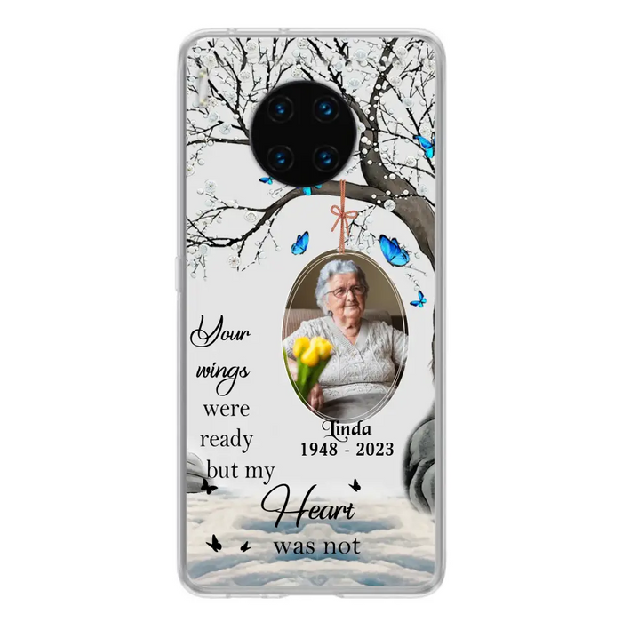 Custom Personalized Memorial Photo Phone Case - Upload Photo - Memorial Gift Idea For Family Member - Your Wings Were Ready But My Heart Was Not - Case For Xiaomi/ Oppo/ Huawei