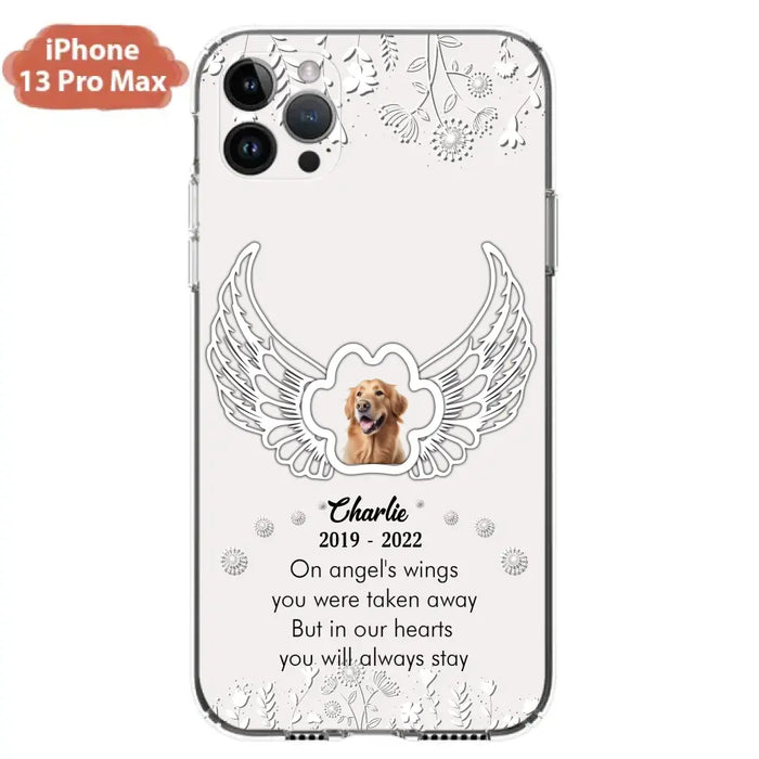 Personalized Pet Phone Case - Upload Photo -Memorial Gift Idea for Dog/Cat Lovers - In Our Hearts You Will Always Stay - Case for iPhone/Samsung