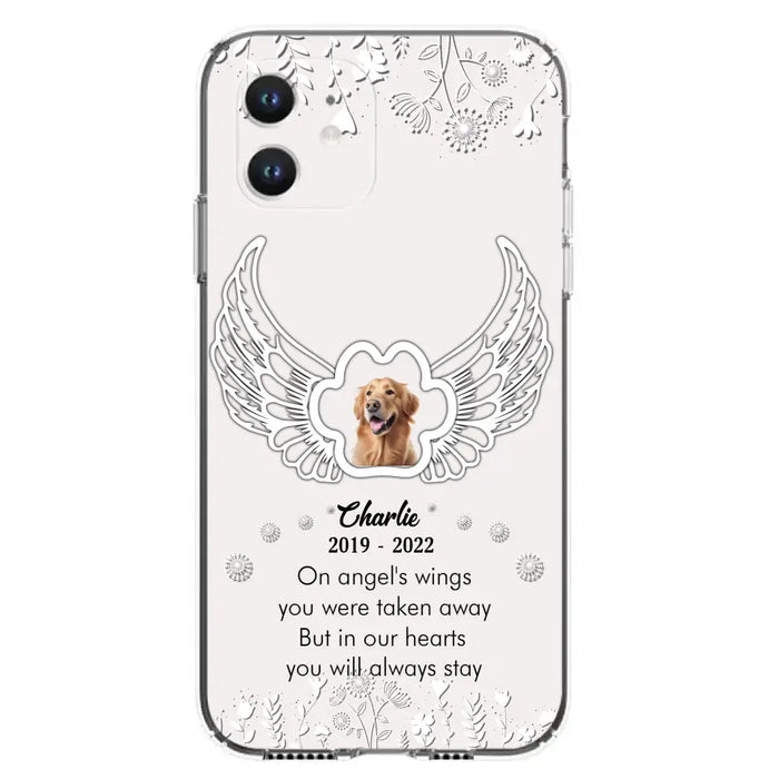 Personalized Pet Phone Case - Upload Photo -Memorial Gift Idea for Dog/Cat Lovers - In Our Hearts You Will Always Stay - Case for iPhone/Samsung