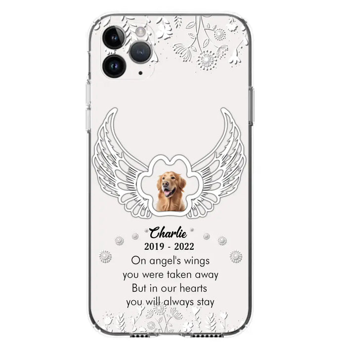 Personalized Pet Phone Case - Upload Photo -Memorial Gift Idea for Dog/Cat Lovers - In Our Hearts You Will Always Stay - Case for iPhone/Samsung