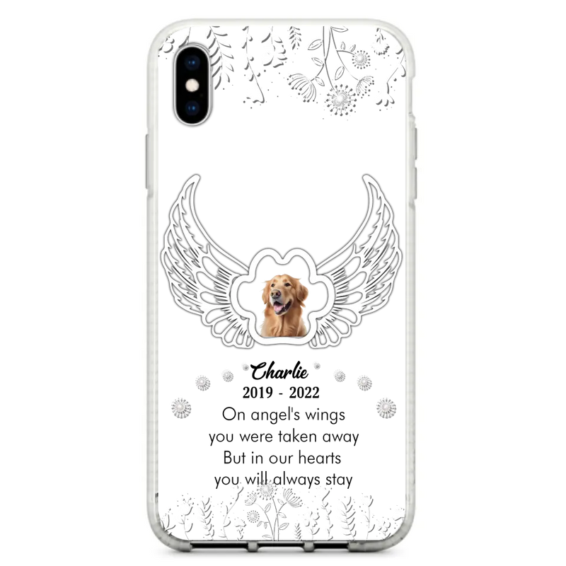 Personalized Pet Phone Case - Upload Photo -Memorial Gift Idea for Dog/Cat Lovers - In Our Hearts You Will Always Stay - Case for iPhone/Samsung