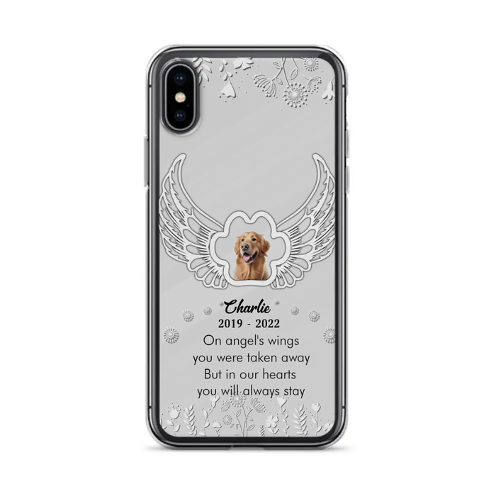 Personalized Pet Phone Case - Upload Photo -Memorial Gift Idea for Dog/Cat Lovers - In Our Hearts You Will Always Stay - Case for iPhone/Samsung