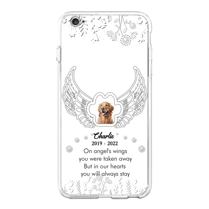 Personalized Pet Phone Case - Upload Photo -Memorial Gift Idea for Dog/Cat Lovers - In Our Hearts You Will Always Stay - Case for iPhone/Samsung