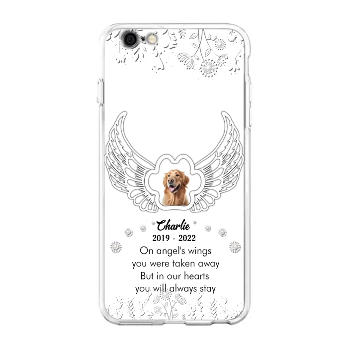 Personalized Pet Phone Case - Upload Photo -Memorial Gift Idea for Dog/Cat Lovers - In Our Hearts You Will Always Stay - Case for iPhone/Samsung