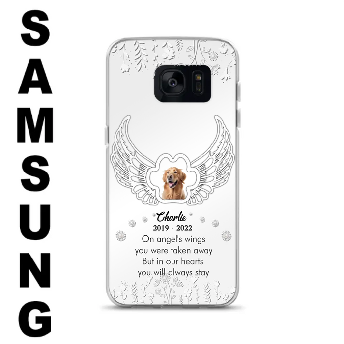 Personalized Pet Phone Case - Upload Photo -Memorial Gift Idea for Dog/Cat Lovers - In Our Hearts You Will Always Stay - Case for iPhone/Samsung