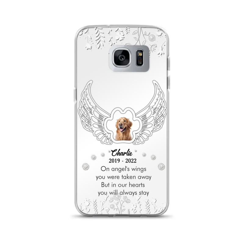 Personalized Pet Phone Case - Upload Photo -Memorial Gift Idea for Dog/Cat Lovers - In Our Hearts You Will Always Stay - Case for iPhone/Samsung
