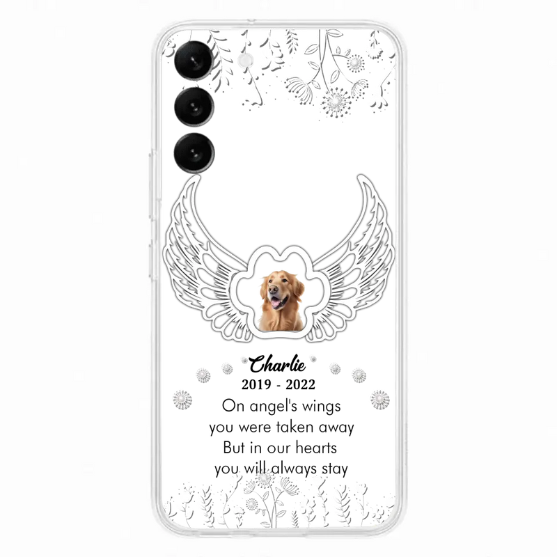 Personalized Pet Phone Case - Upload Photo -Memorial Gift Idea for Dog/Cat Lovers - In Our Hearts You Will Always Stay - Case for iPhone/Samsung